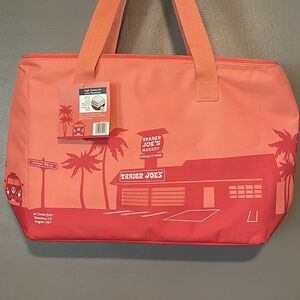 Coral Insulated Grocery Tote